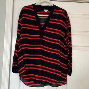 Gap Striped V-Neck Striped Blouse Size M
